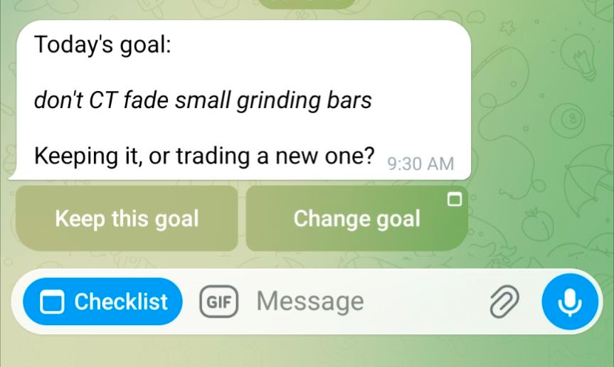 The morning goal prompt.